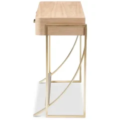 Console Tables-Kirkland's Home Gold Metal Frame Two-Drawer Console Table