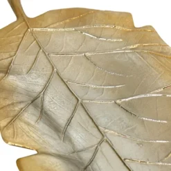 Decorative Trays-Kirkland's Home Gold Metal Leaf Tray Gold/Silver