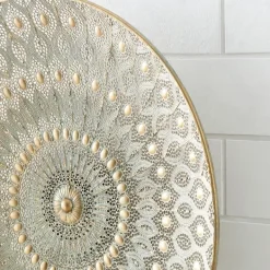 Wall Plaques-Kirkland's Home Gold Metal Medallion Wall Sculpture Gold/Gray