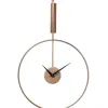 Clocks-Kirkland's Home Gold Metal Open Back Clock With Wood Block