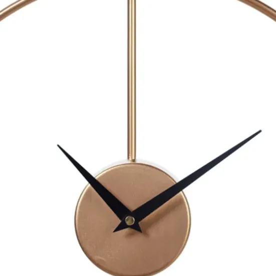 Clocks-Kirkland's Home Gold Metal Open Back Clock With Wood Block