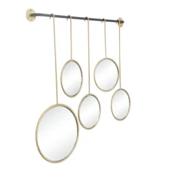 Decorative Mirrors-Kirkland's Home Gold Metal Ophelia Hanging Wall Mirror