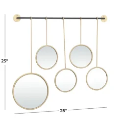 Decorative Mirrors-Kirkland's Home Gold Metal Ophelia Hanging Wall Mirror