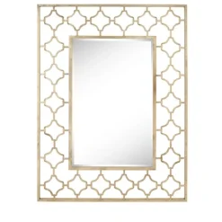 Decorative Mirrors-Kirkland's Home Gold Metal Quatrefoil Frame Mirror