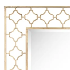 Decorative Mirrors-Kirkland's Home Gold Metal Quatrefoil Frame Mirror