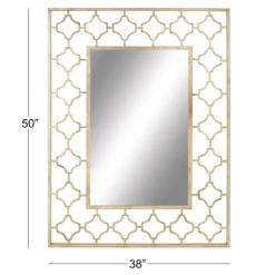 Decorative Mirrors-Kirkland's Home Gold Metal Quatrefoil Frame Mirror