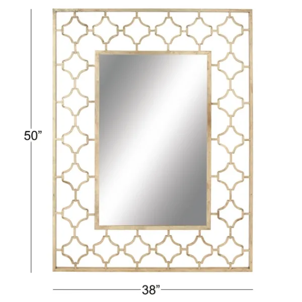 Decorative Mirrors-Kirkland's Home Gold Metal Quatrefoil Frame Mirror