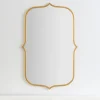 Framed Mirrors-Kirkland's Home Gold Metal Scallop Linear Mirror