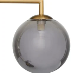 Table Lamps-Kirkland's Home Gold Metal Smoked Glass Shade Table Lamp Gray