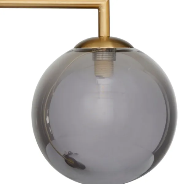 Table Lamps-Kirkland's Home Gold Metal Smoked Glass Shade Table Lamp Gray