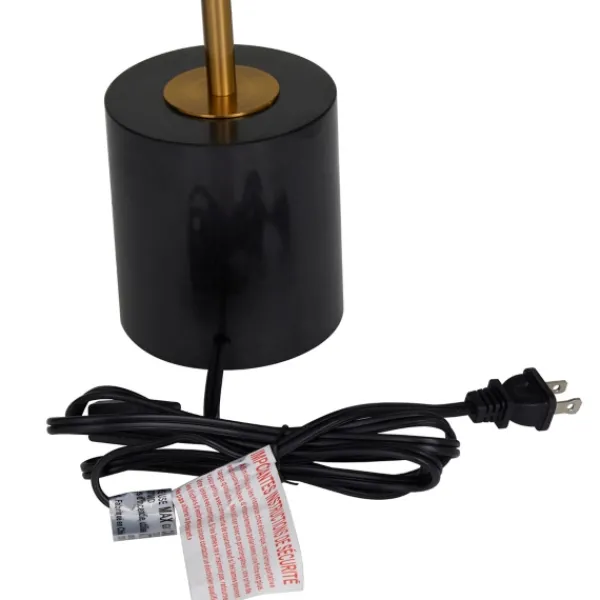 Table Lamps-Kirkland's Home Gold Metal Smoked Glass Shade Table Lamp Gray