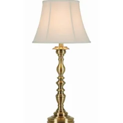 Table Lamps-Kirkland's Home Gold Metal Spindle Table Lamp White