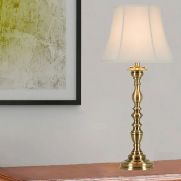 Table Lamps-Kirkland's Home Gold Metal Spindle Table Lamp White