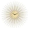 Clocks-Kirkland's Home Gold Metal Sunburst Wall Clock