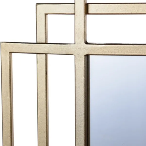 Decorative Mirrors-Kirkland's Home Gold Metal Triple Rectangle Wall Mirror