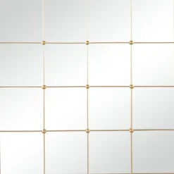 Decorative Mirrors-Kirkland's Home Gold Metal Windowpane Wall Mirror