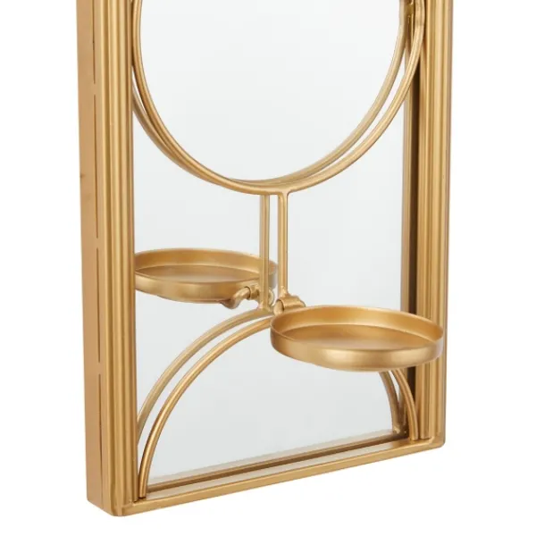 Sconces-Kirkland's Home Gold Mirrored Geometric Sconce