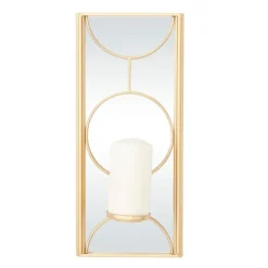 Sconces-Kirkland's Home Gold Mirrored Geometric Sconce