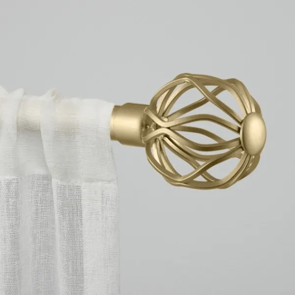 Curtain Rods & Hardware-Kirkland's Home Gold Open Sphere Curtain Rod, 120 In.