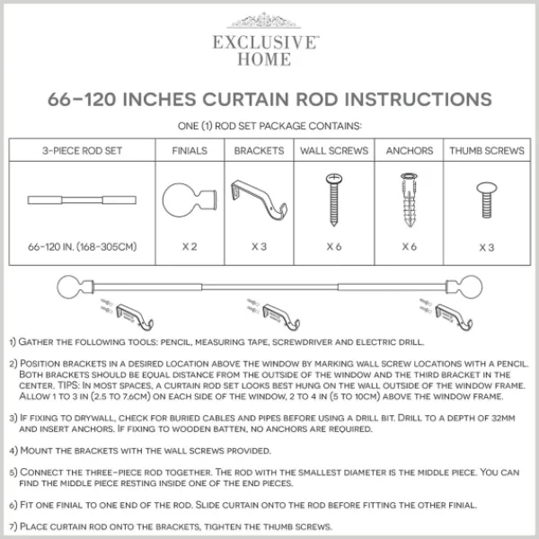 Curtain Rods & Hardware-Kirkland's Home Gold Open Sphere Curtain Rod, 120 In.