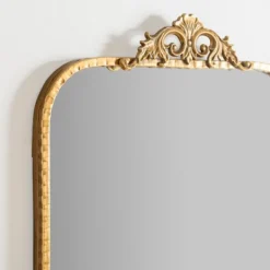 Decorative Mirrors-Kirkland's Home Gold Ornate Carved Large Wall Mirror