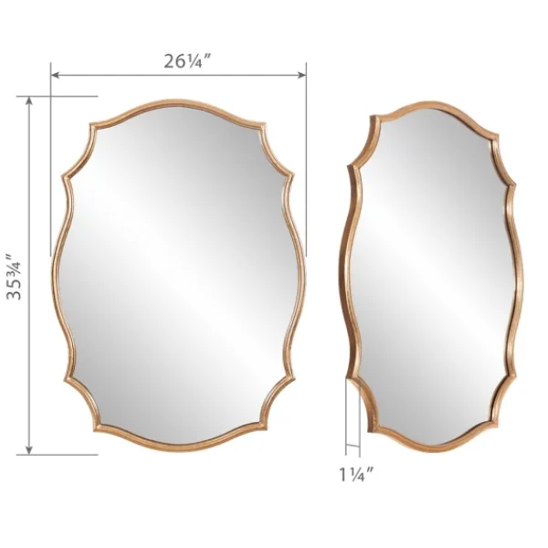 Decorative Mirrors-Kirkland's Home Gold Ornate Scalloped Mirror