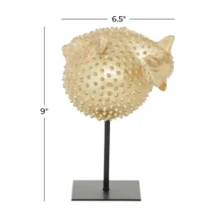 Statues & Figurines-Kirkland's Home Gold Puffer Fish Sculpture Gold/Black