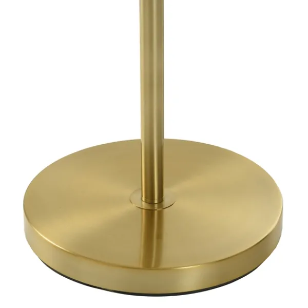 Floor Lamps-Kirkland's Home Gold Ribbed Glass Task Floor Lamp Clear
