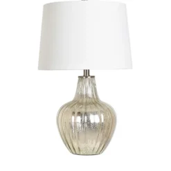 Table Lamps-Kirkland's Home Gold Ribbed Mercury Glass Table Lamp White