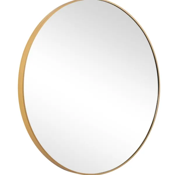 Framed Mirrors-Kirkland's Home Gold Round Simple Frame Large Wall Mirror
