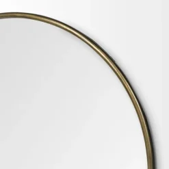 Decorative Mirrors-Kirkland's Home Gold Round Thin Metal Frame Wall Mirror