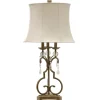 Table Lamps-Kirkland's Home Gold Scrolled Candlestick Table Lamp Tan