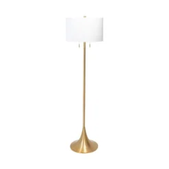 Floor Lamps-Kirkland's Home Gold Sleek Modern Floor Lamp White