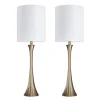 Table Lamps-Kirkland's Home Gold Sparkle Shade Tapered Table Lamps, Set Of 2 White