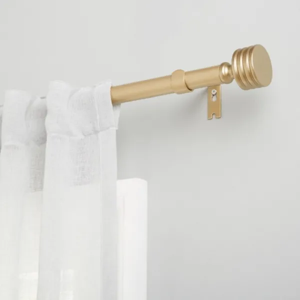 Curtain Rods & Hardware-Kirkland's Home Gold Stacked Cylinder Curtain Rod, 120 In.