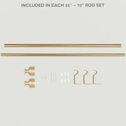 Curtain Rods & Hardware-Kirkland's Home Gold Stacked Cylinder Curtain Rod, 72 In.