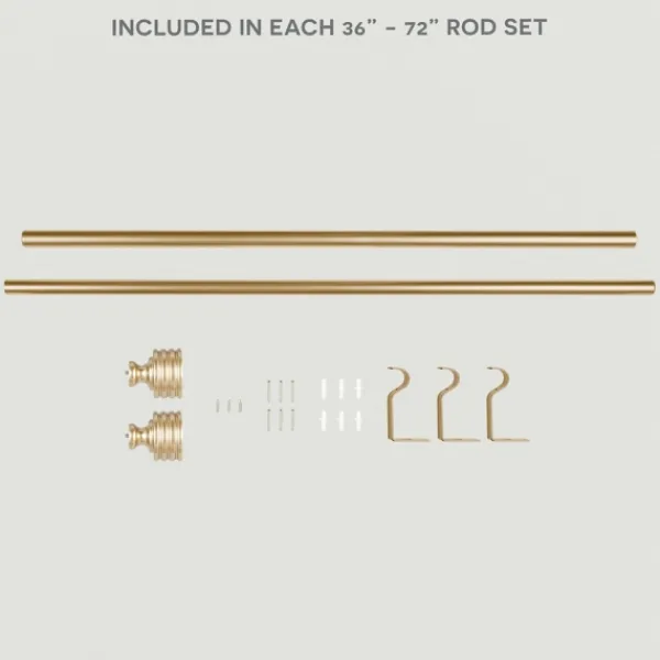 Curtain Rods & Hardware-Kirkland's Home Gold Stacked Cylinder Curtain Rod, 72 In.