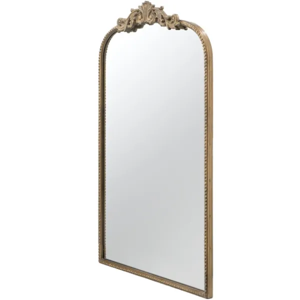 Decorative Mirrors-Kirkland's Home Gold Studded Scroll Arched Mirror, 36 In.