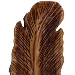 Wall Plaques-Kirkland's Home Gold Teak Carved Feather Wall Plaques, Set Of 3 Brown
