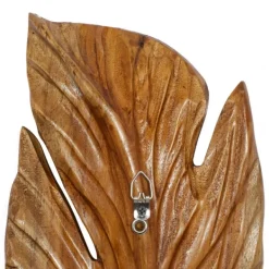 Wall Plaques-Kirkland's Home Gold Teak Carved Feather Wall Plaques, Set Of 3 Brown
