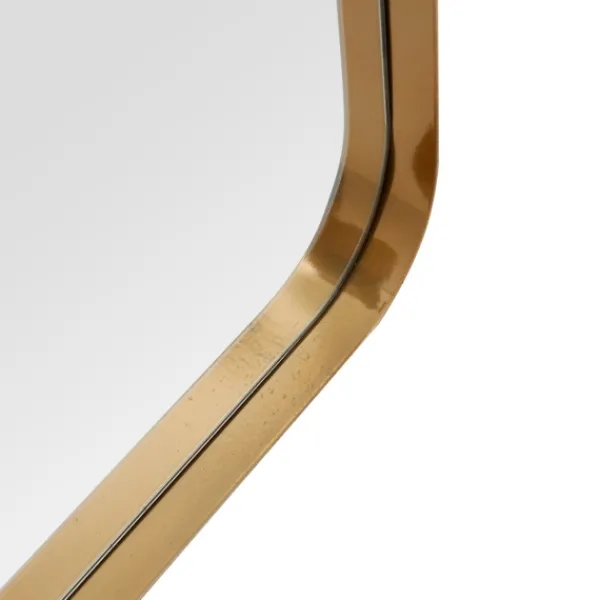 Decorative Mirrors-Kirkland's Home Gold Thin Iron Frame Curved Corner Mirror