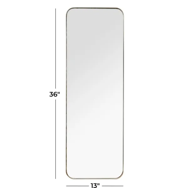 Decorative Mirrors-Kirkland's Home Gold Thin Iron Frame Curved Corner Mirror