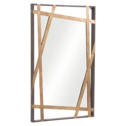 Framed Mirrors-Kirkland's Home Gold Tilted Abstract Framed Mirror