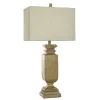Table Lamps-Kirkland's Home Gold Traditional Rectangular Table Lamp Gold/Tan