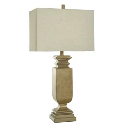 Table Lamps-Kirkland's Home Gold Traditional Rectangular Table Lamp Gold/Tan