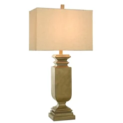 Table Lamps-Kirkland's Home Gold Traditional Rectangular Table Lamp Gold/Tan