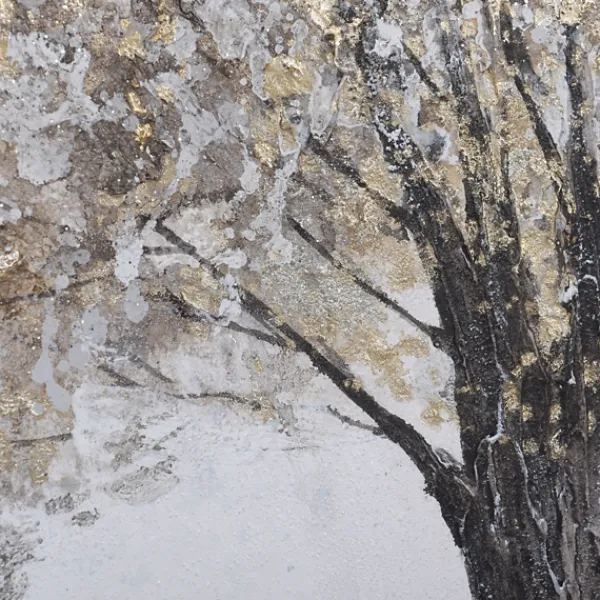 Framed Art-Kirkland's Home Gold Tree Rice Paper Framed Art Print Gold/White