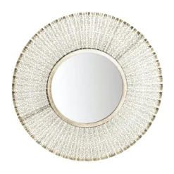 Decorative Mirrors-Kirkland's Home Gold Trim Metal Round Frame Mirror