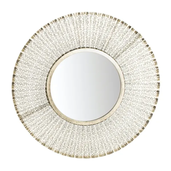 Decorative Mirrors-Kirkland's Home Gold Trim Metal Round Frame Mirror