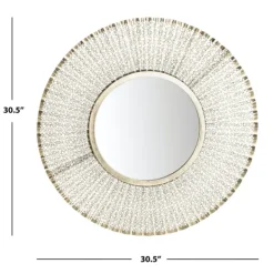 Decorative Mirrors-Kirkland's Home Gold Trim Metal Round Frame Mirror